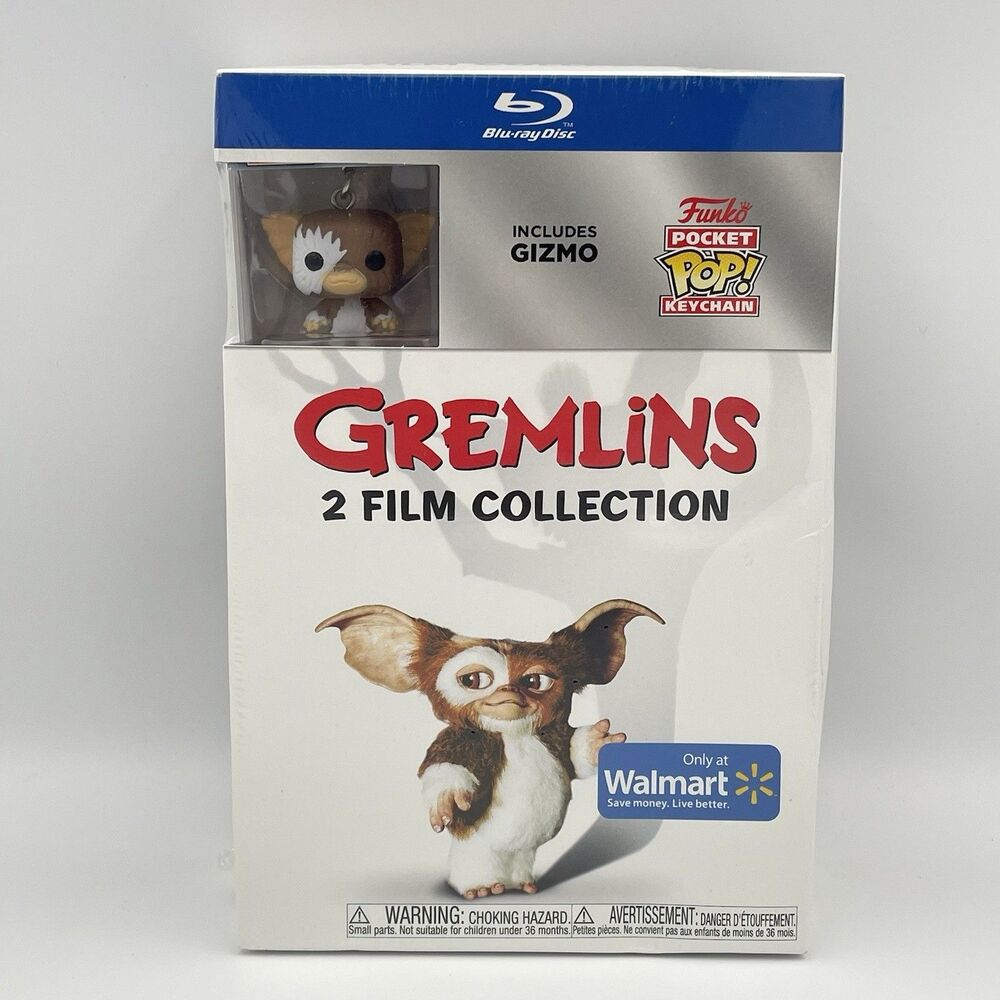 Gremlins 1 and 2 Blu-Ray Walmart Exclusive with Funko Pop Gizmo Keychain SEALED